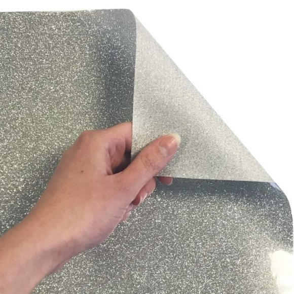 20" x 5 Feet Glitter Silver Siser Easyweed HTV Heat Transfer Iron-On Vinyl - Picture 4 of 6